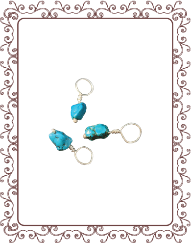 droplet 5-A: chip turquoise gemstone droplet