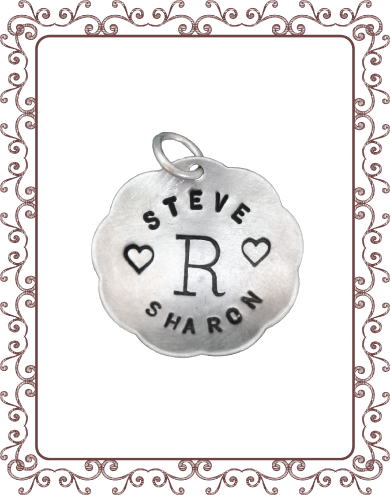 large charm charm 1-C: large silver scalloped disc