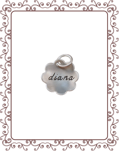 cupped charm 1-A: small silver flower