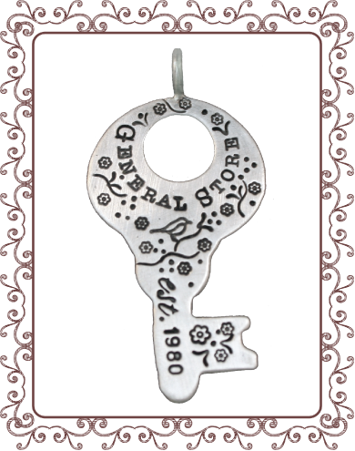 vintage key 3-A: large silver vintage key